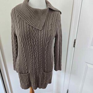 Jeanne Pierre Women's Beige Cowl Neck Sweater